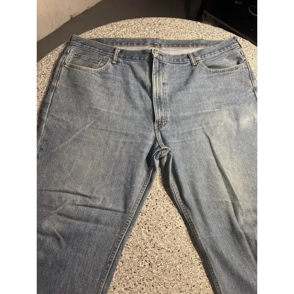 Levi's 550 Jeans Men's 46X32 Blue Straight Leg Relaxed Fit Denim Medium Wash
